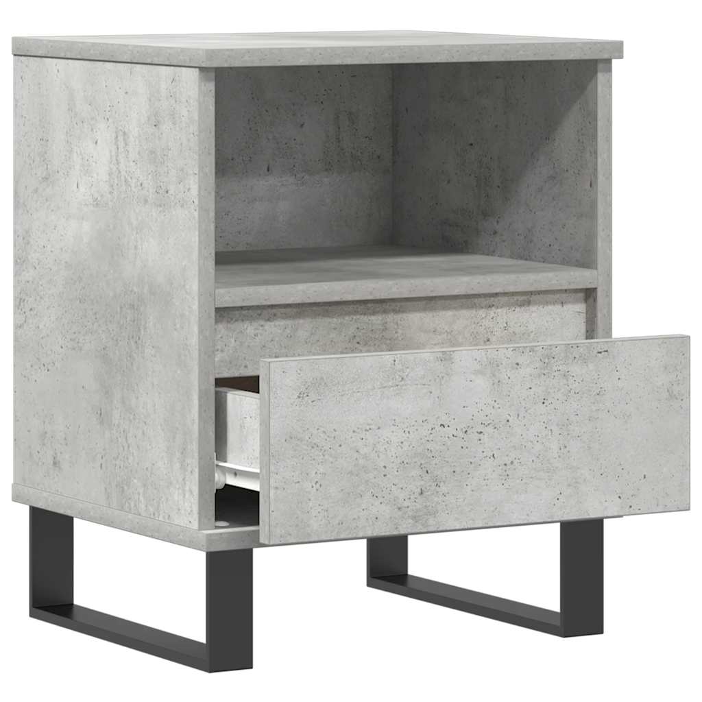 Nachttische 2 Stk. Betongrau 40x35x50 cm Holzwerkstoff